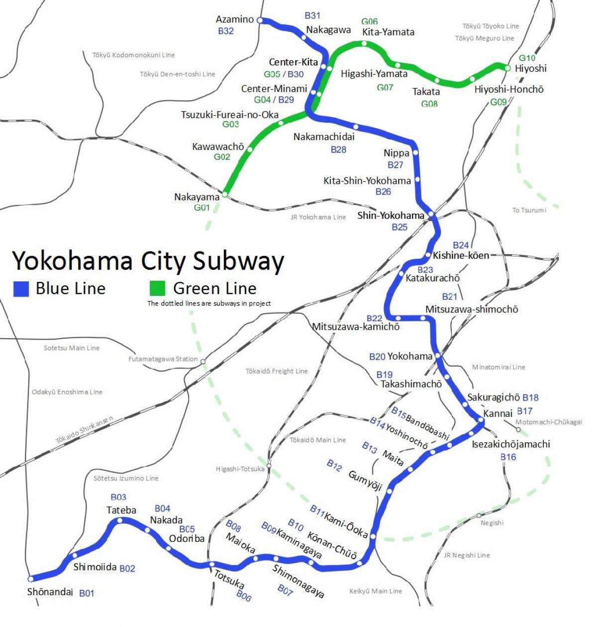 Japan. kgm แผนที่รถไฟใต้ดิน